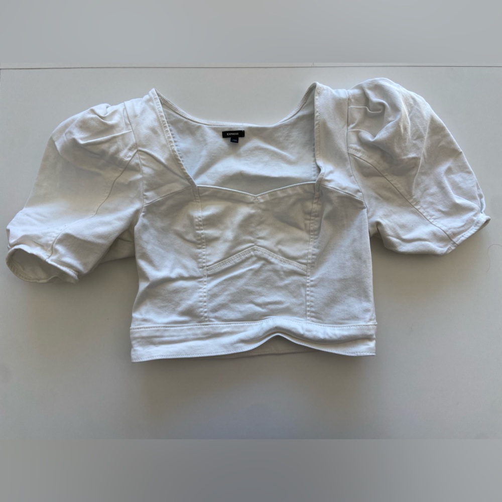 Express White Sleeveless Top